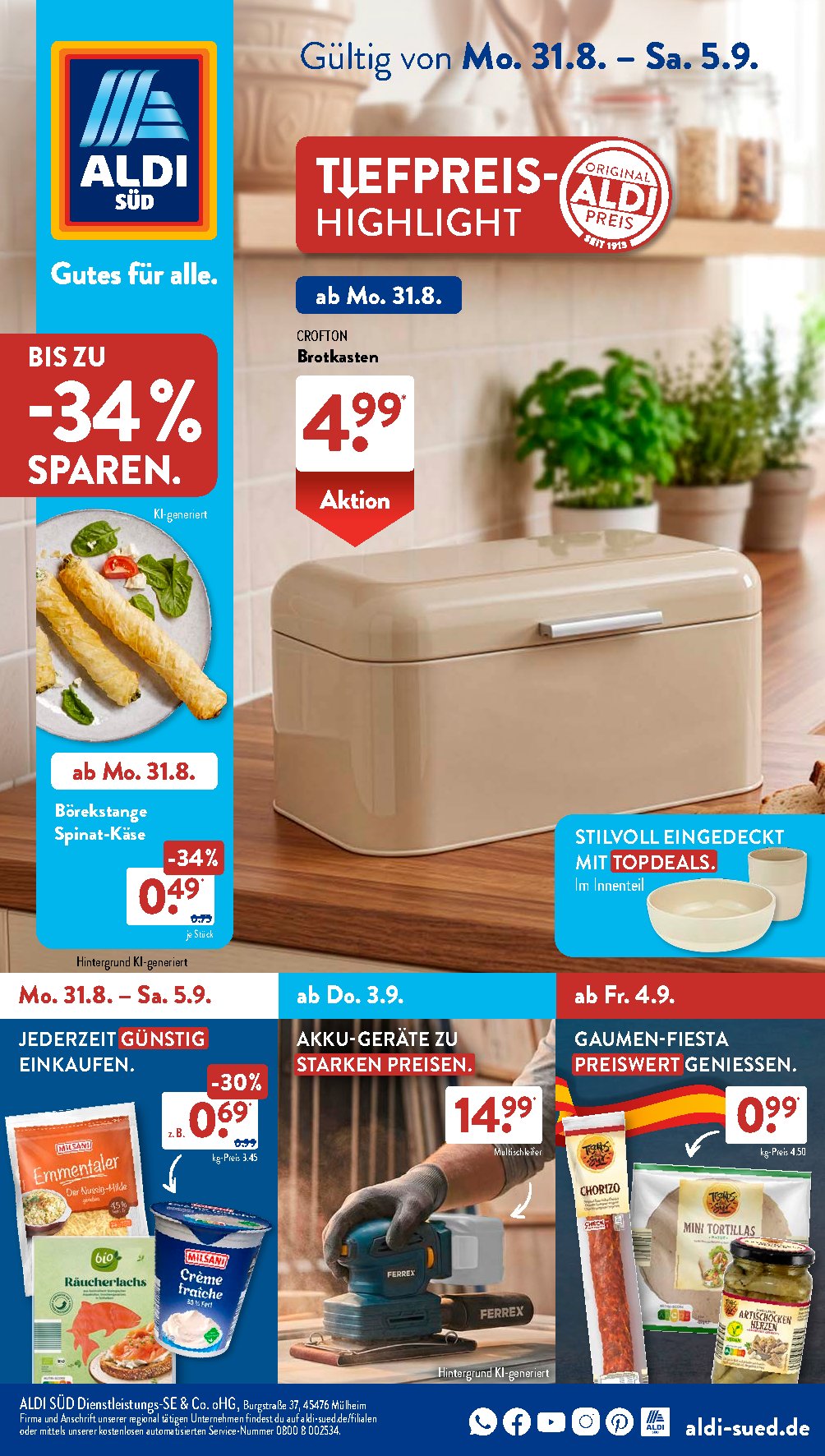 Aldi Sud Folleto 31.08–06.09.2026 — Página 1
