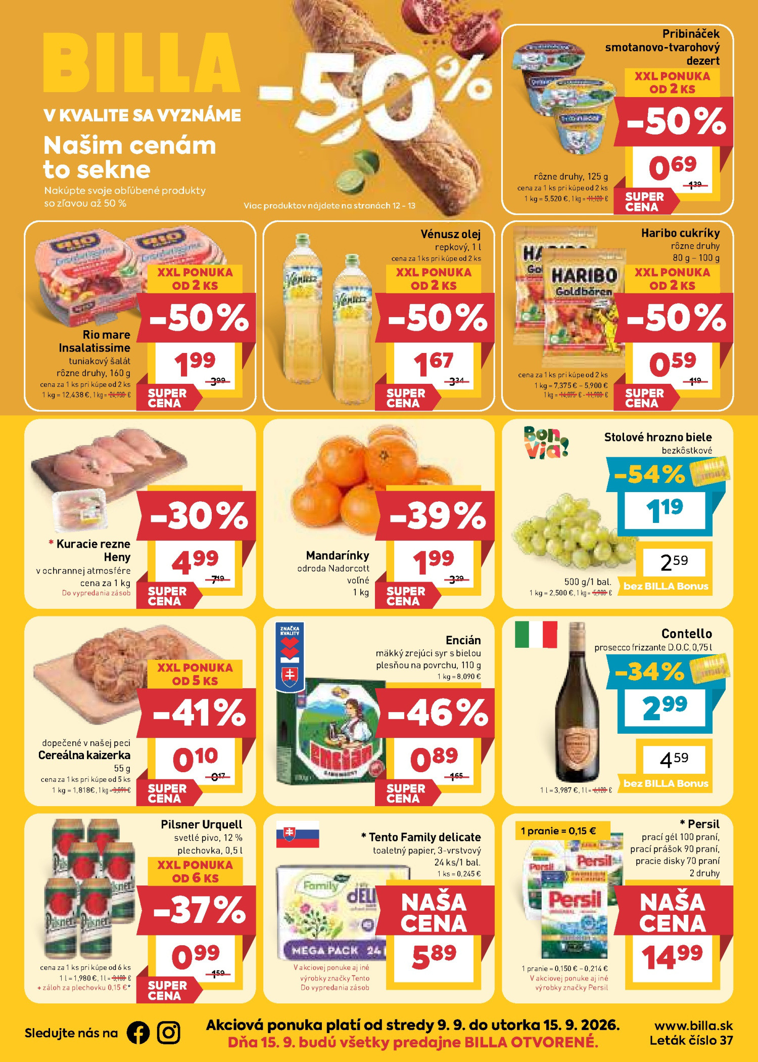 Billa Leták 09.09–15.09.2026 — Strana 1