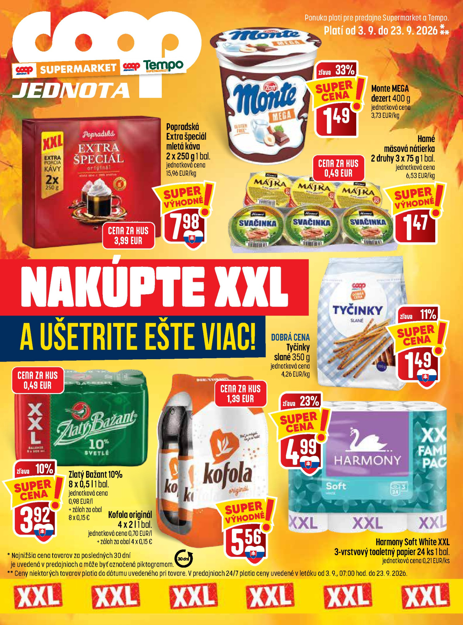 COOP Jednota Prospekt 03.09–09.09.2026 — Seite 1