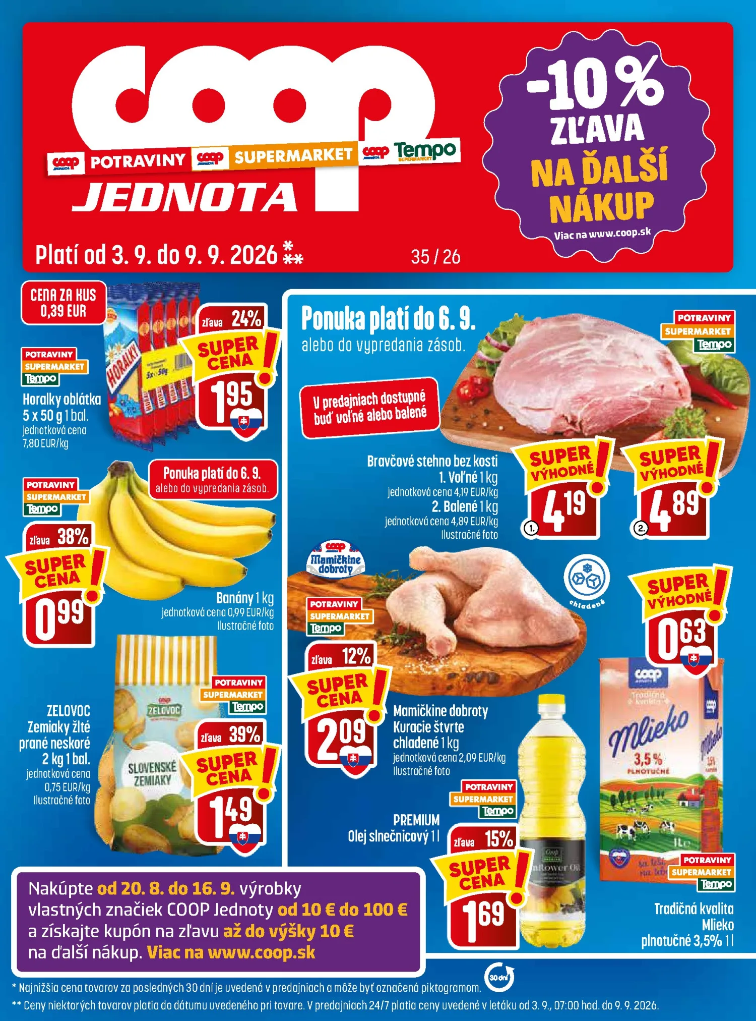 COOP Jednota Catalog 03.09–09.09.2026 — Pagina 1