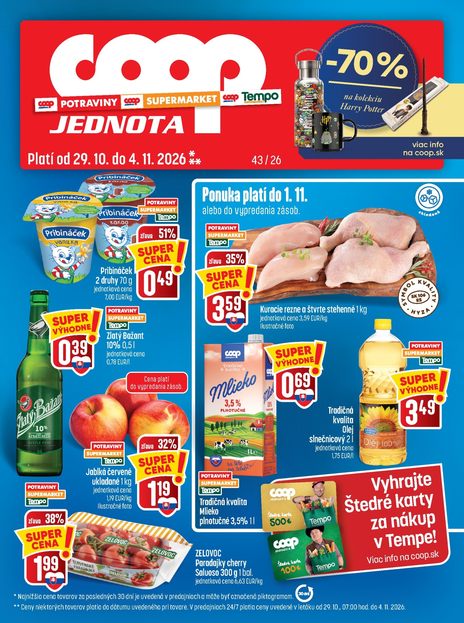 COOP Jednota Leták 29.10–04.11.2026 — Strana 1
