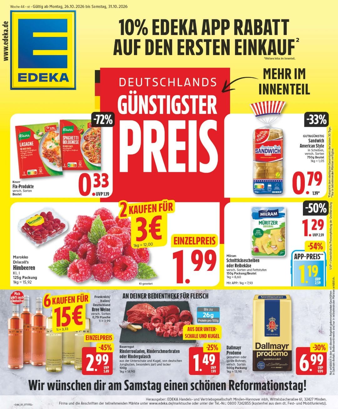Edeka Gazetka 25.10–31.10.2026 — Strona 1