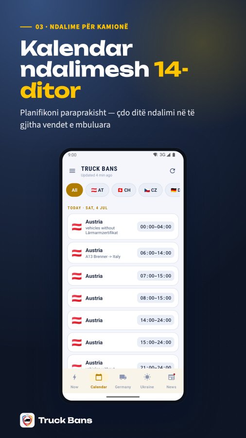 Pamje nga ekrani i Truck Bans