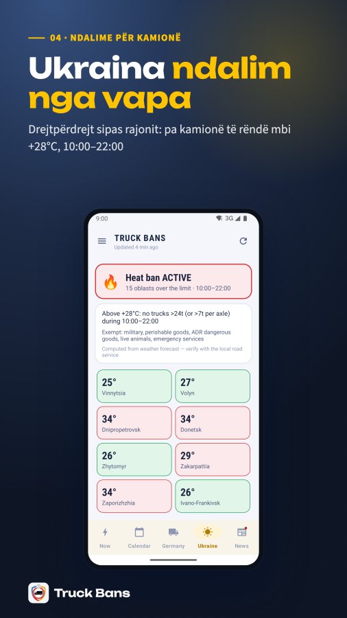 Pamje nga ekrani i Truck Bans