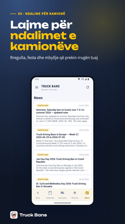 Pamje nga ekrani i Truck Bans