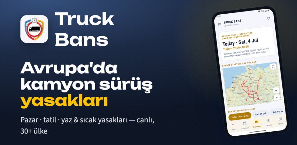 Truck Bans — Avrupa'da sürüş yasakları