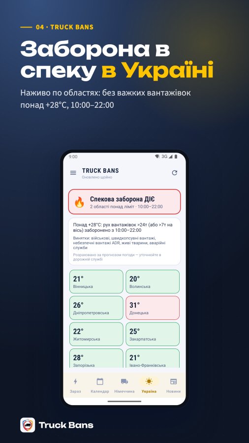 Знімок екрана Truck Bans