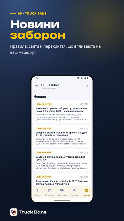 Знімок екрана Truck Bans