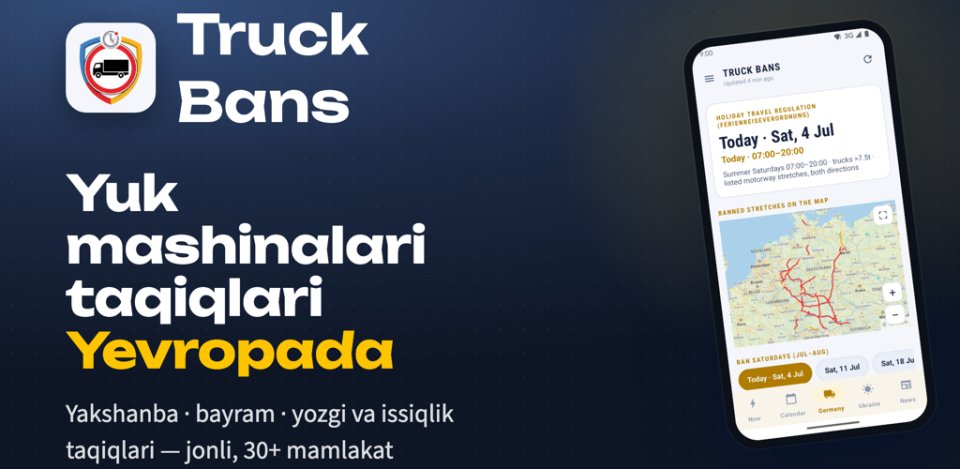 Truck Bans — Yevropada yuk mashinalari harakatiga taqiqlar